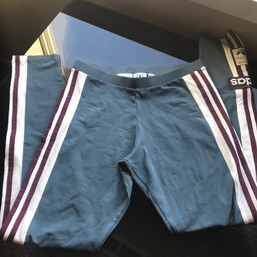 Adidas Teal blue and maroon leggings